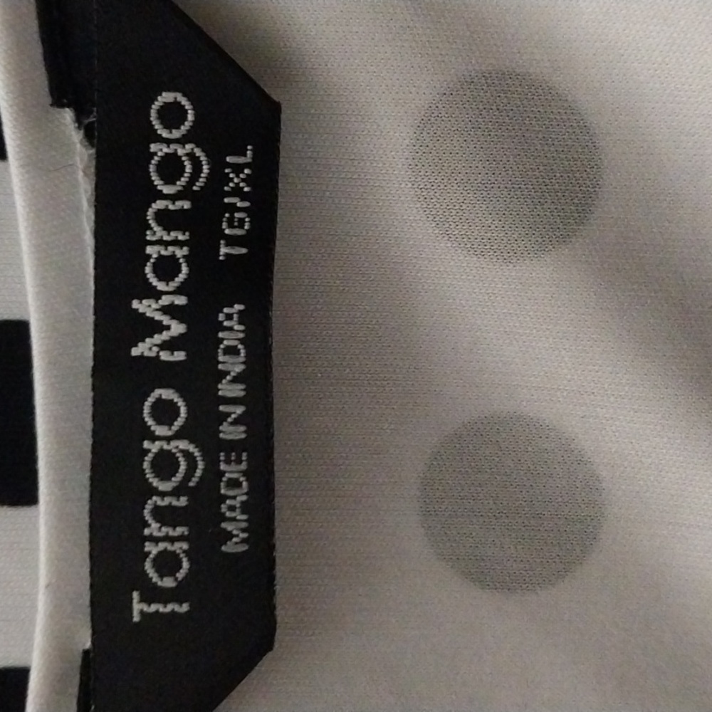 Women's Tango Mango white and black polka-dot dress size TG/XL - Picture 2 of 2